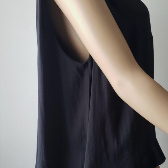 Free People Black Blouse Top Sleeveless Oversized Lined High Low size S - Picture 2 of 12